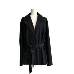 Cato Woman Sportswear Black Lightweight Denim Blazer Jacket Coat Size 26/28W NEW